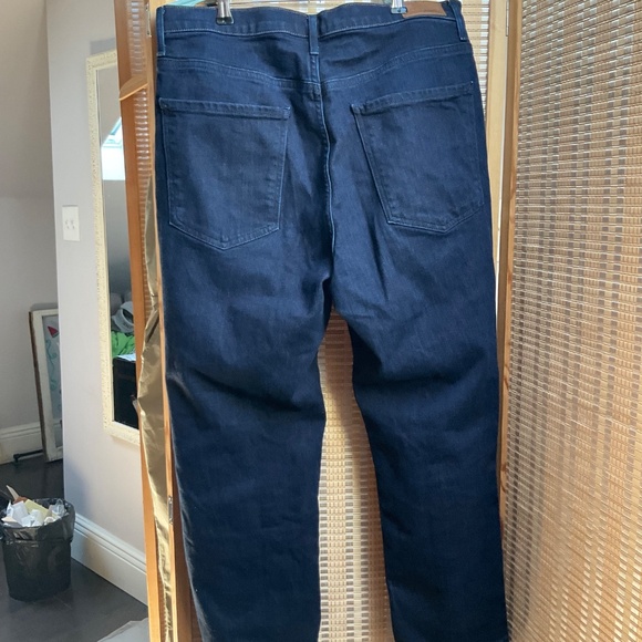 Express Cropped Straight High Rise Dark Denim Jeans - Picture 3 of 11